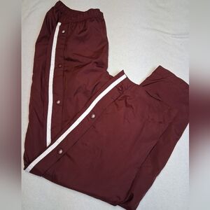 Y2K Womens Burgundy Snap Button Joggers
